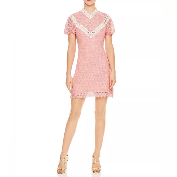 NWOT Sandro Gavin Lace Mini Dress - Pink - Picture 1 of 16